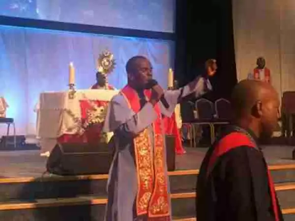 Father Mbaka Storms London For "When Power Changes Hand" (Photos, Video)